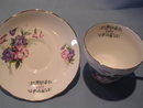 REGENCY ENGLISH BONE CHINA JULY VIOLETS CUP & SAUCER