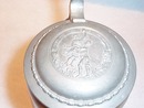 German Porcelain Tavern Scene Stein with Decorated Lid