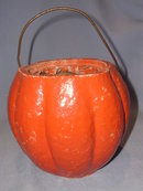 HALLOWEEN PAPER MACHE JACK-O-LANTERN WITH EYE/MOUTH INSERT