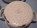 GERMAN GRANITE WARE CHICKEN WIRE ENAMEL 3 PIECE DOUBLE BOILER STEAMER WITH LID