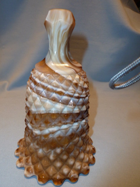 IMPERIAL CARAMEL SLAG GLASS BELL DIAMOND POINT DESIGN