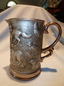 JIM BEAM 1OTH ANNUAL CONVENTION FAUX PEWTER WOODLAND CREATURES TALL PITCHER.