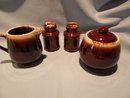 MCCOY BROWN DRIP SET CREAM, SUGAR SALT& PEPPER