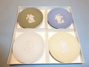 VINTAGE WEDGWOOD JASPER ASSORTED COLOR SET OF FOUR SWEET DISHES CUPID DESIGN MIB