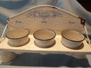 ANTIQUE GERMAN GRANITEWARE GRANITE ENAMEL CHICKEN WIRE LAUNDRY SET RARE