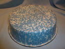 OLD EUROPEAN BLUE & WHITE MARBLE GRANITEWARE GRANITE WASH BASIN PAN