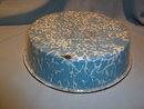 OLD EUROPEAN BLUE & WHITE MARBLE GRANITEWARE GRANITE WASH BASIN PAN