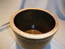 OLD BROWN AND TAN OPEN TOP CROCK 2 GALLON