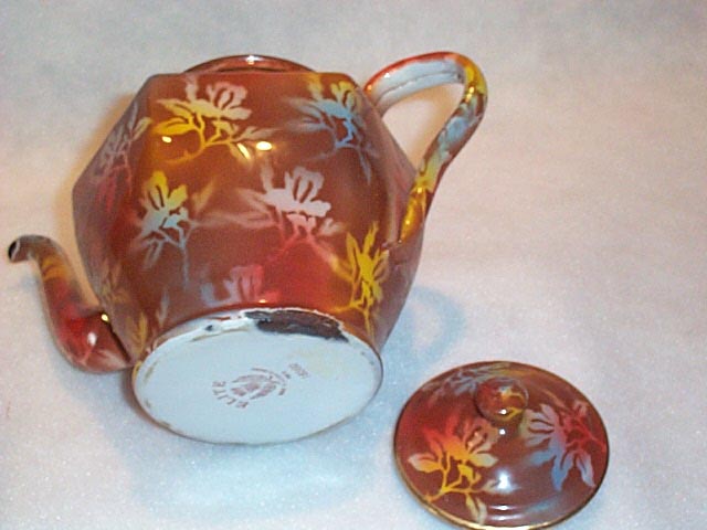 ELITE CZECH GRANITEWARE GRANITE FLORAL TEAPOT