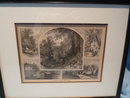 1872 SCENES IN DRUID HILL PARK , BALTIMORE MD, FRAMED WOOD ENGRAVING PRINT