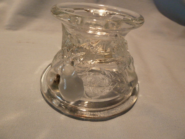 TELEFLORA REPRO DEPRESSION GLASS BALTIMORE PEAR CRYSTAL CANDLESTICK CANDLE HOLDER
