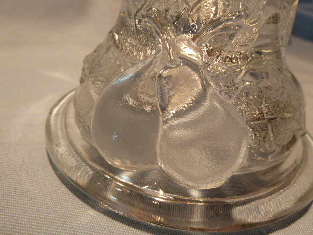TELEFLORA REPRO DEPRESSION GLASS BALTIMORE PEAR CRYSTAL CANDLESTICK CANDLE HOLDER