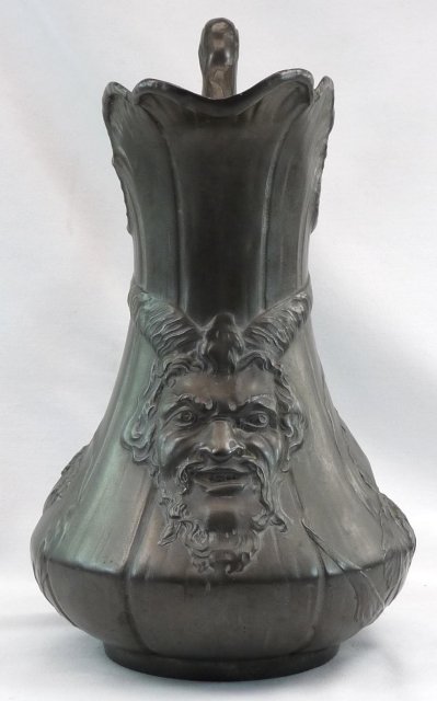 Nouveau Kayserzinn Pewter Satyr Pitcher Germany c 1896