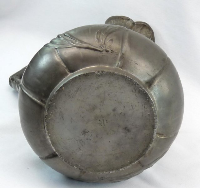 Nouveau Kayserzinn Pewter Satyr Pitcher Germany c 1896
