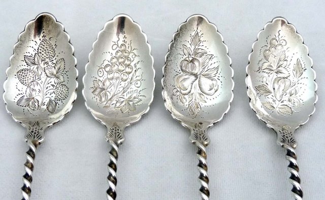 1859 GALE & WILLIS Sterling Silver 5 Pc. Dessert Set