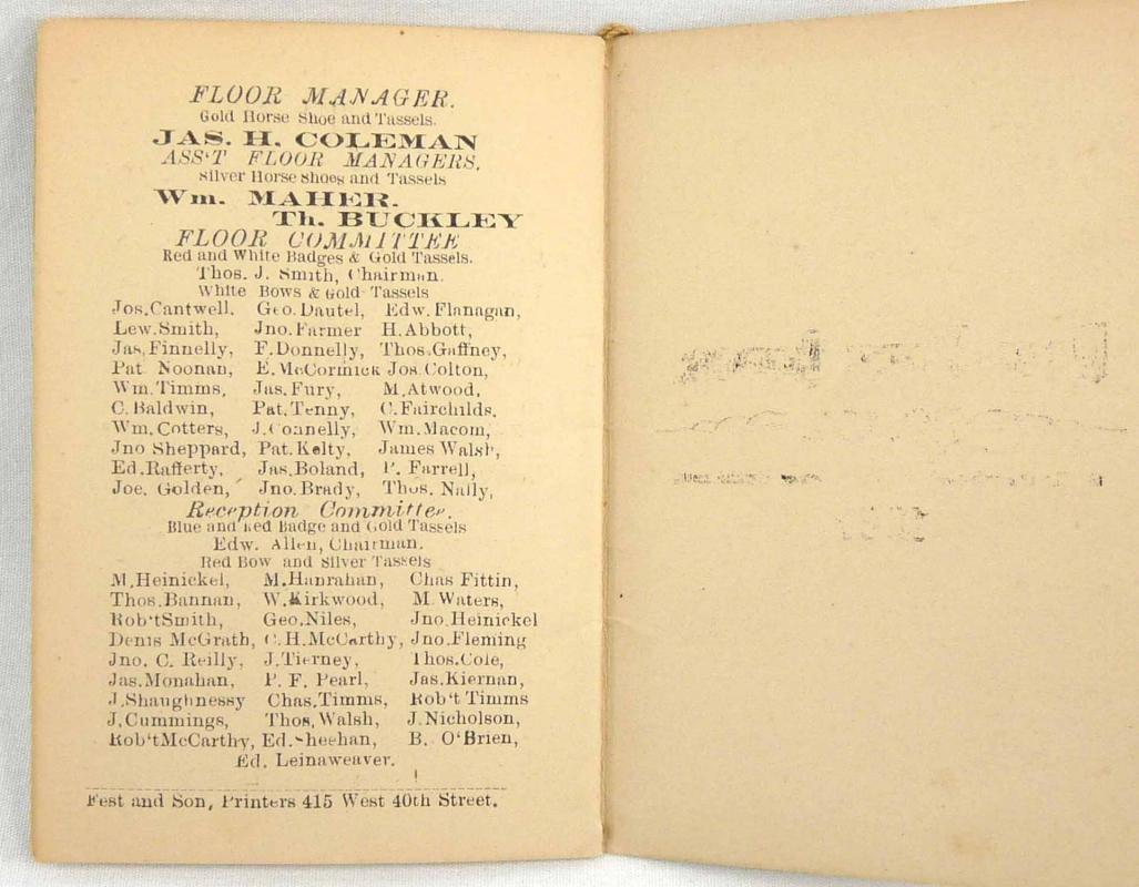 1887 Train Brotherhood of Railroad Brakemen New York Lodge 163 Festival Booklet