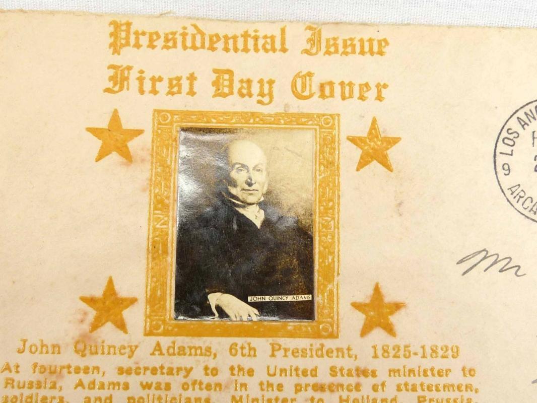 1939 JOHN QUINCY ADAMS Presidential Issue First Day Cover Envelope w/ B&W Photo