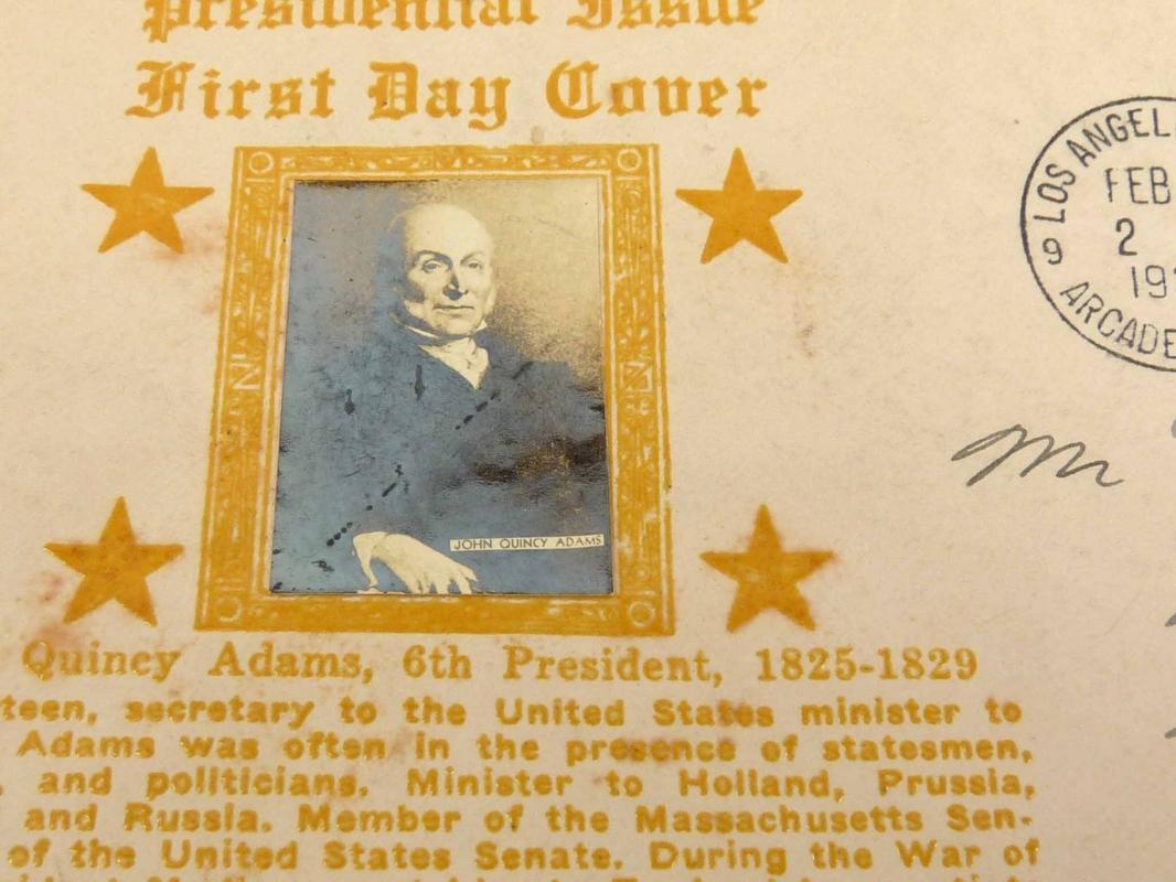 1939 JOHN QUINCY ADAMS Presidential Issue First Day Cover Envelope w/ B&W Photo