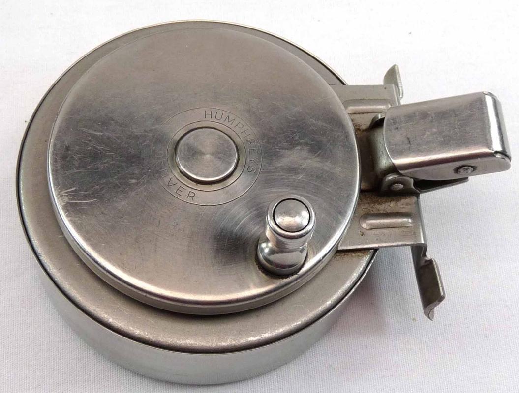 STAINLESS STEEL HUMPHREYS Model 3A Fishing Reel Made Denver w/ Orig Box & Inst.