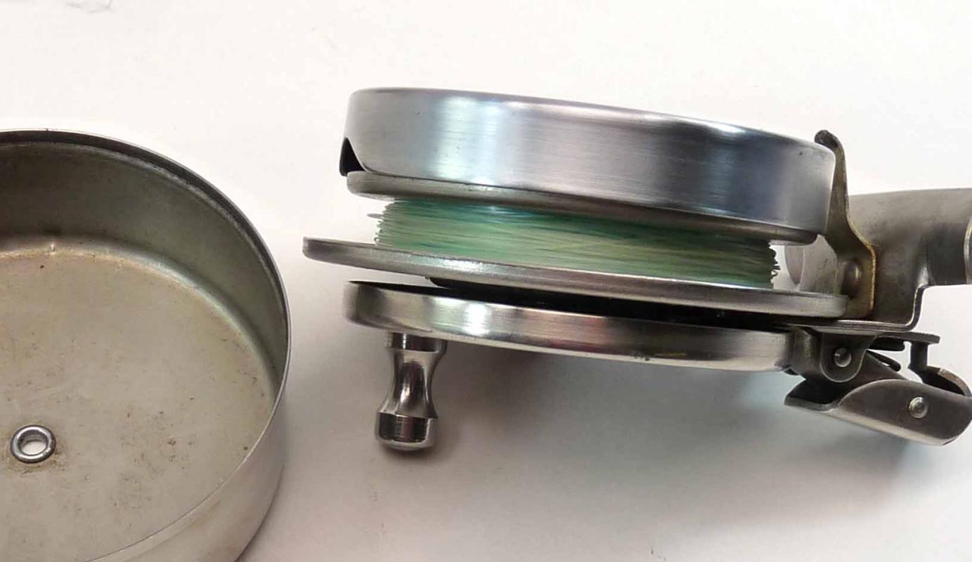 STAINLESS STEEL HUMPHREYS Model 3A Fishing Reel Made Denver w/ Orig Box & Inst.