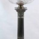 Antique HAWKSWORTH EYRE Silver & Cut Glass Corinthian Column Oil Lamp Hink's