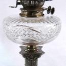 Antique HAWKSWORTH EYRE Silver & Cut Glass Corinthian Column Oil Lamp Hink's