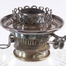 Antique HAWKSWORTH EYRE Silver & Cut Glass Corinthian Column Oil Lamp Hink's