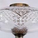 Antique HAWKSWORTH EYRE Silver & Cut Glass Corinthian Column Oil Lamp Hink's