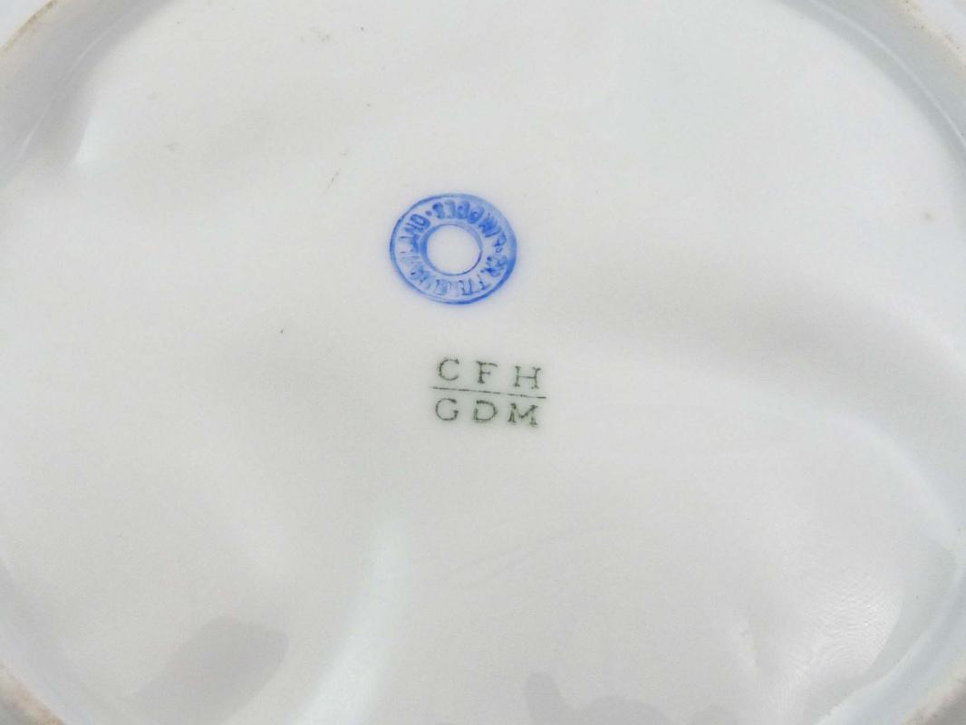 HAVILAND LIMOGES CFH GDM Oyster Plate HP Gold c. 1881