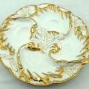 HAVILAND LIMOGES CFH GDM Oyster Plate HP Gold c. 1881