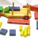 Vintage 1950's PLAYSKOOL Wood Pull Toy w/ Wood Blocks