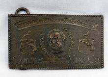Solid Brass COLT FIREARMS Police Dept Bank & Express Belt Buckle