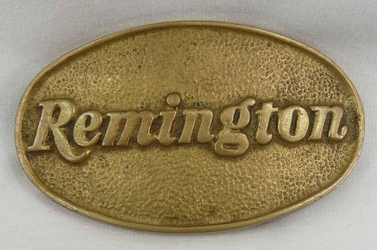 Vintage Solid Brass REMINGTON Belt Buckle