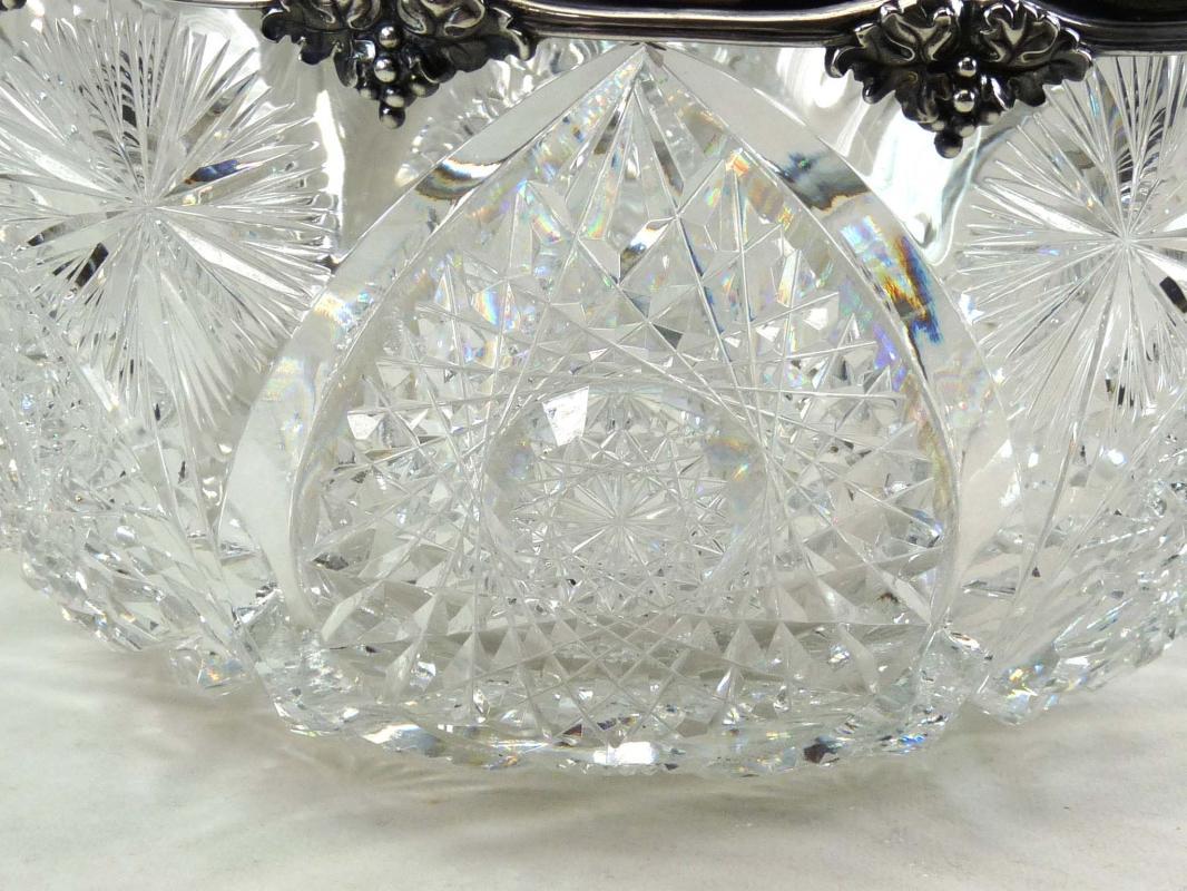 1905 American Brilliant Cut Glass GORHAM Sterling Bowl
