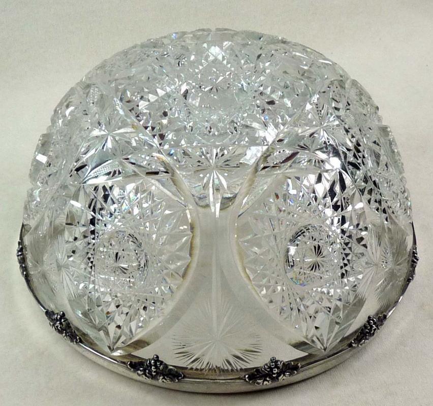 1905 American Brilliant Cut Glass GORHAM Sterling Bowl