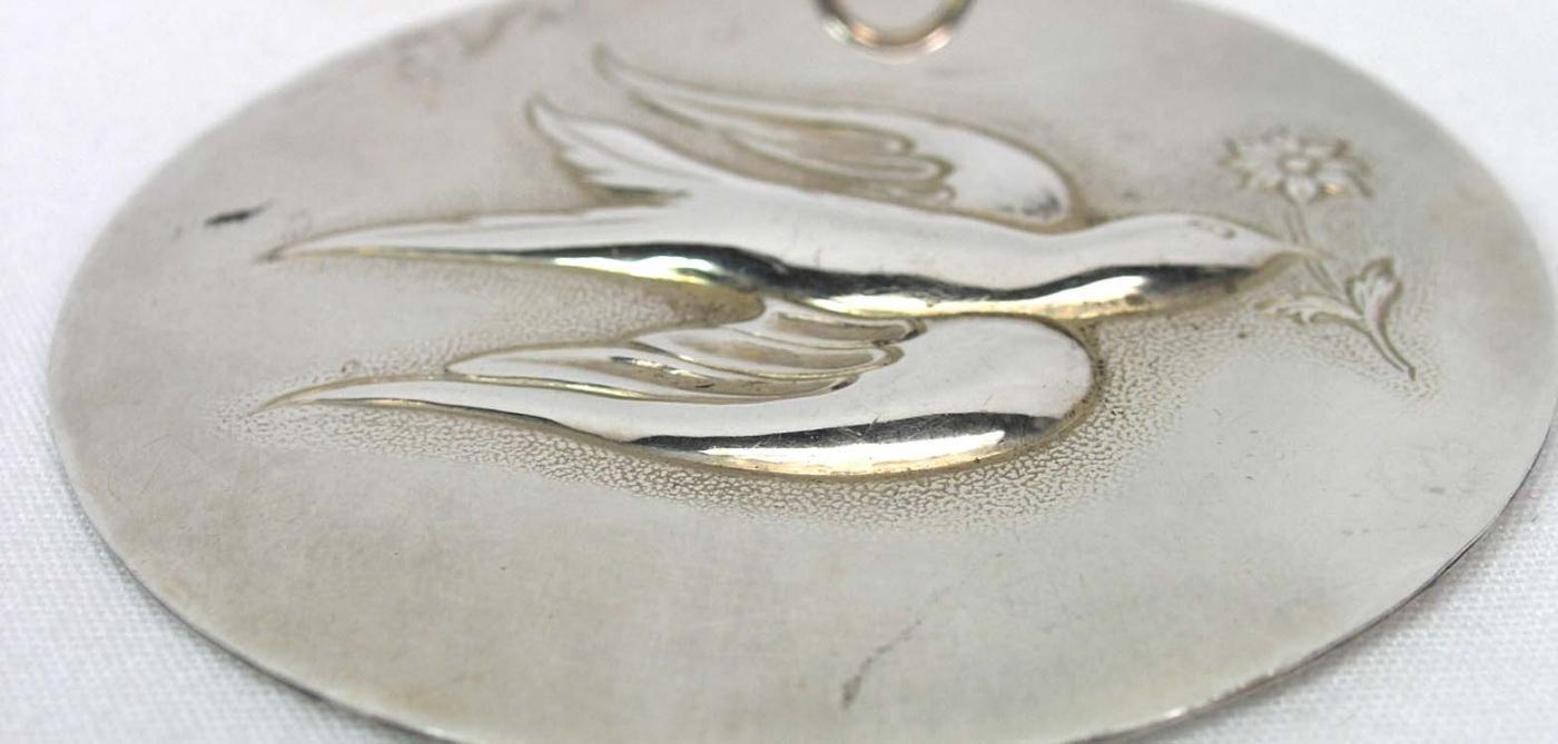 1971 TOWLE Sterling Partridge Pear Tree Ornament Pendant FIRST