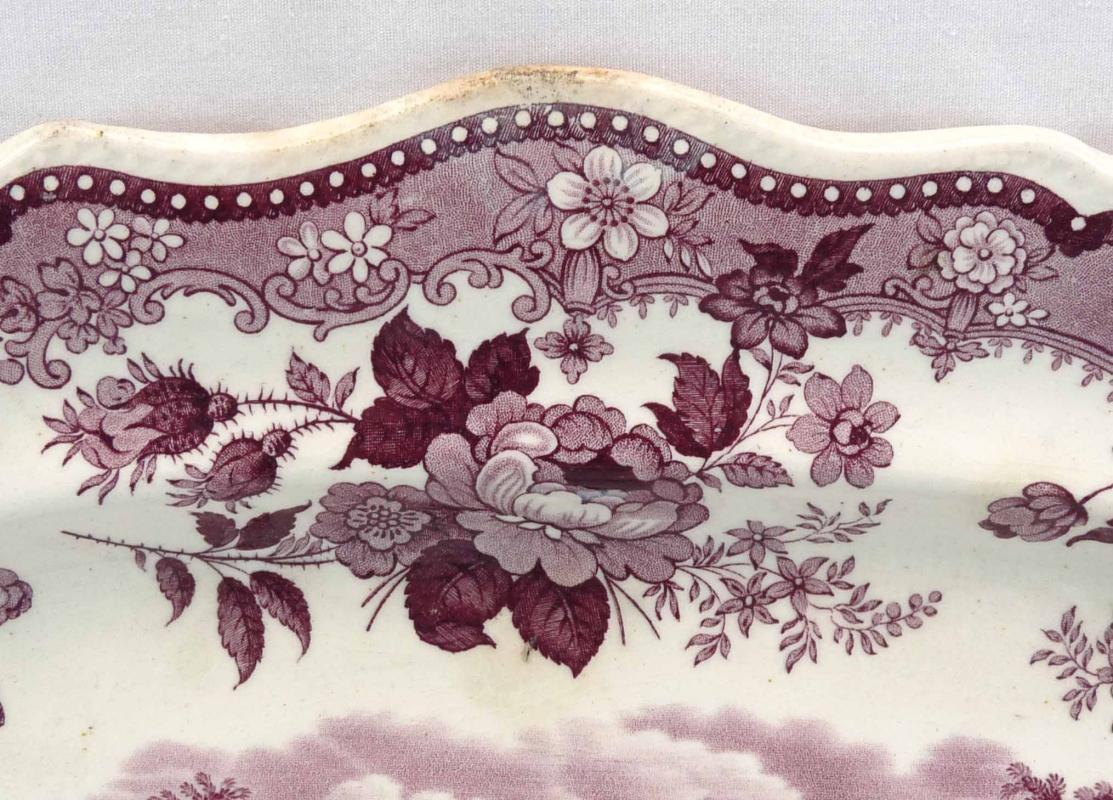 Antique Staffordshire Jacksons VIEW OF NEWBURGH NY Purple 18