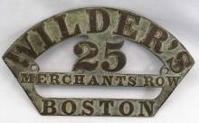Antique John WILDER'S Salamander Safe Badge Plate 25 Merchants Row Boston MA