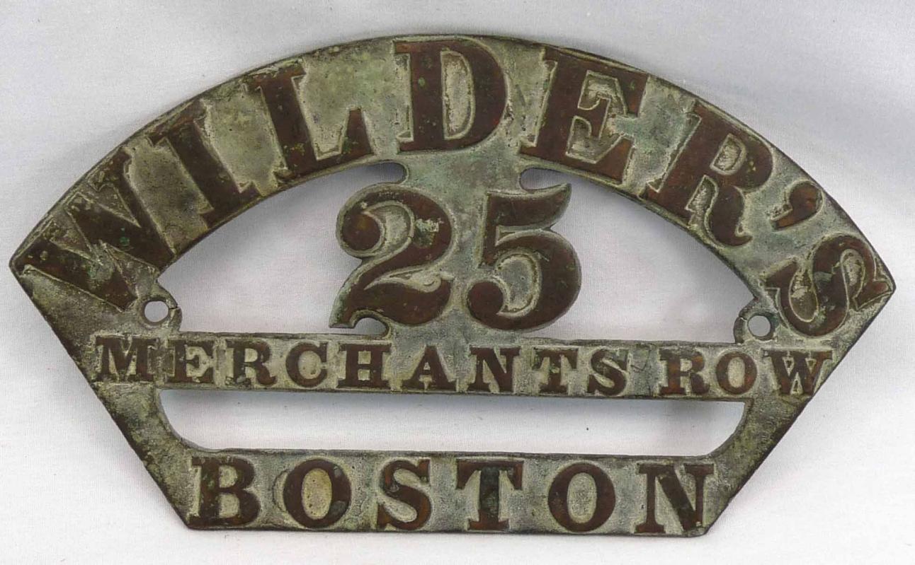 Antique John WILDER'S Salamander Safe Badge Plate 25 Merchants Row Boston MA