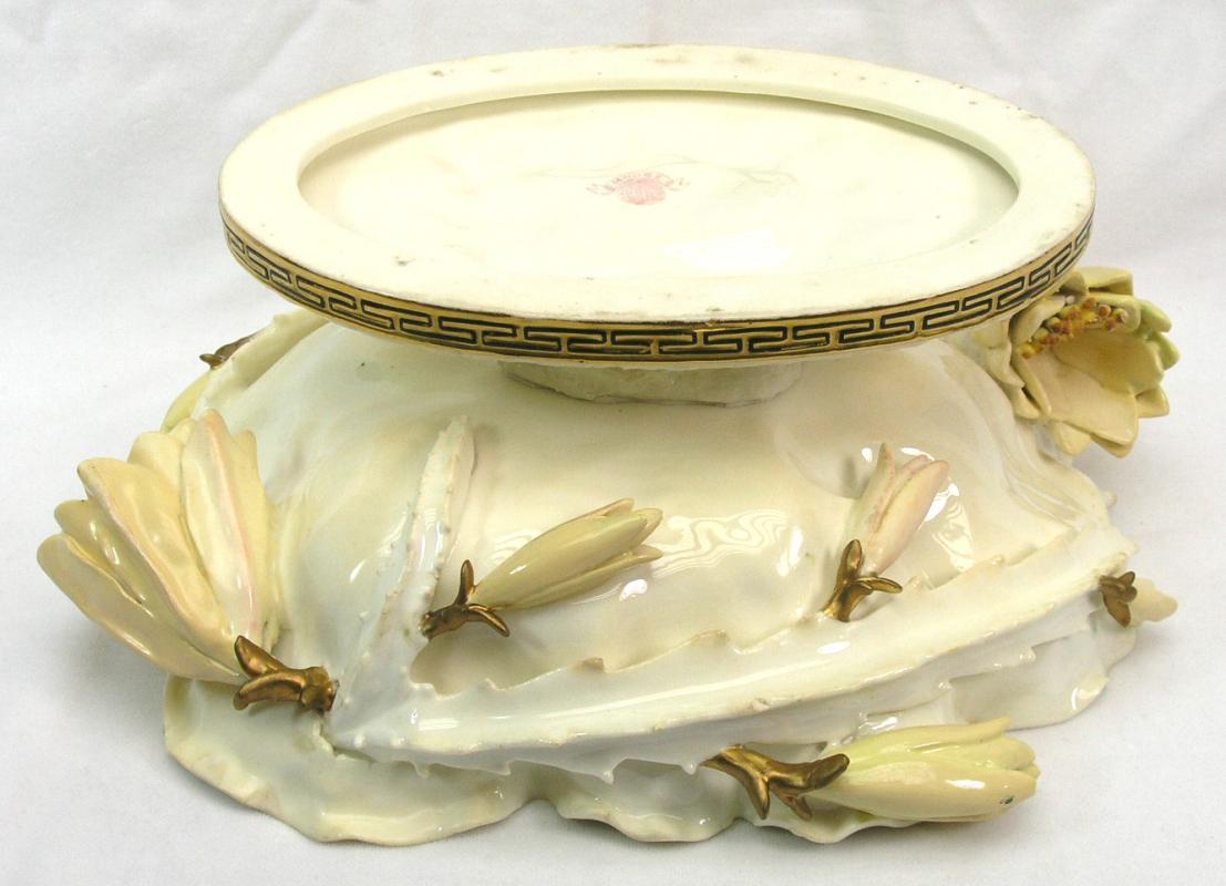 RARE Antique MOORE BROS 1890 Porcelain Pedestal Bowl