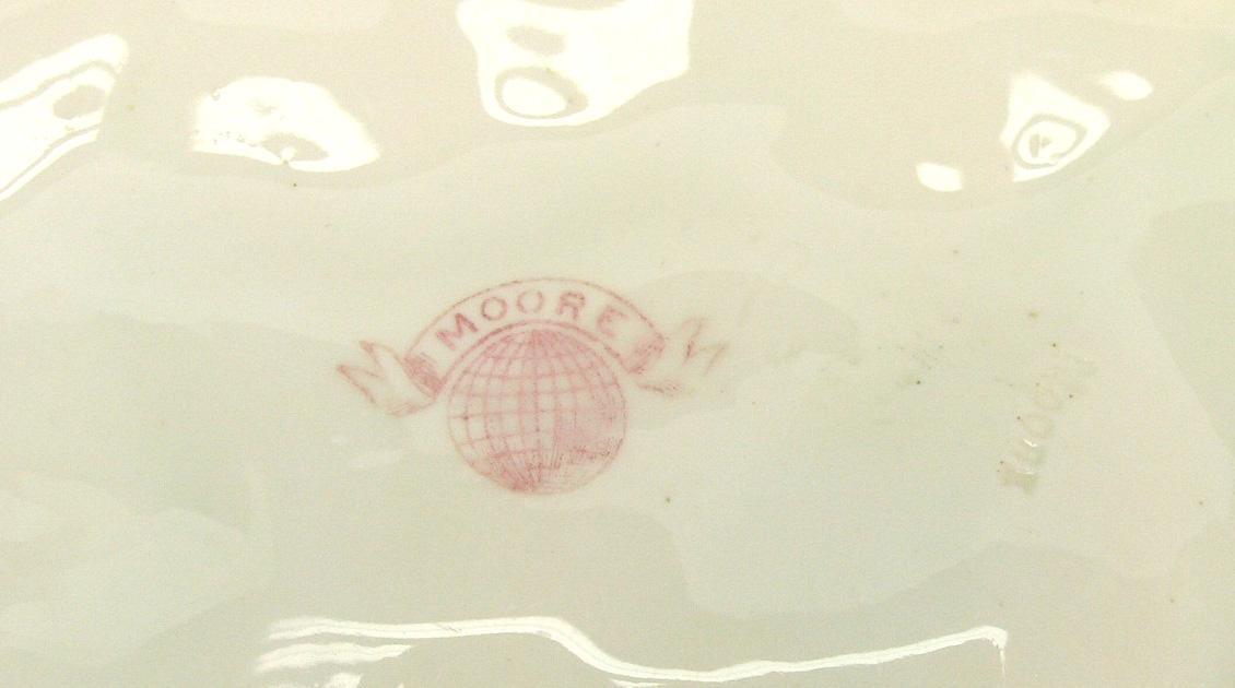 RARE Antique MOORE BROS 1890 Porcelain Pedestal Bowl