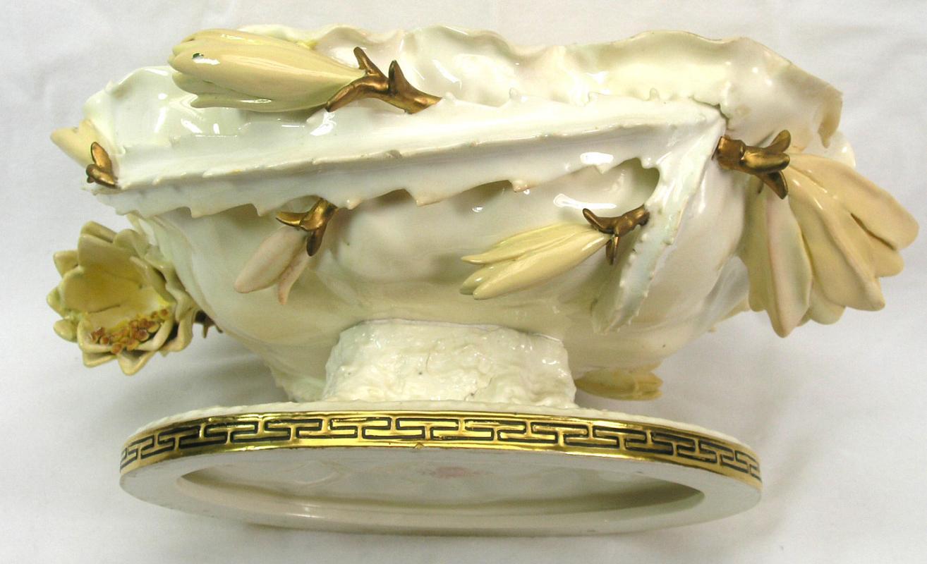RARE Antique MOORE BROS 1890 Porcelain Pedestal Bowl