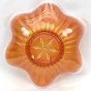 DUGAN Carnival STIPPLED FLOWER Peach Opalescent Bowl 8