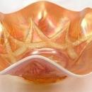 DUGAN Carnival SKI STAR COMPASS Peach Opalescent Bowl
