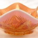DUGAN Carnival SKI STAR COMPASS Peach Opalescent Bowl