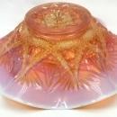 DUGAN Carnival SKI STAR COMPASS Peach Opalescent Bowl