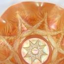 DUGAN Carnival SKI STAR COMPASS Peach Opalescent Bowl