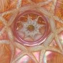 DUGAN Carnival SKI STAR COMPASS Peach Opalescent Bowl