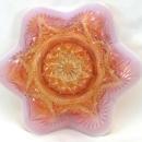 DUGAN Carnival SKI STAR COMPASS Peach Opalescent Bowl