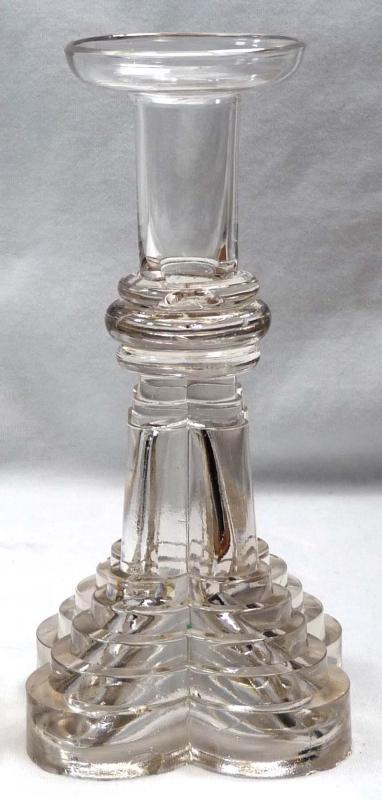RARE Antique Pair BOSTON & SANDWICH Glass Candlesticks1